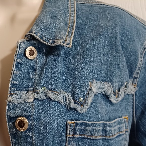 Vintage Carolina Blues Denim Shirt XL Raw Edges Button Down Short Sleeve Western - Picture 4 of 12